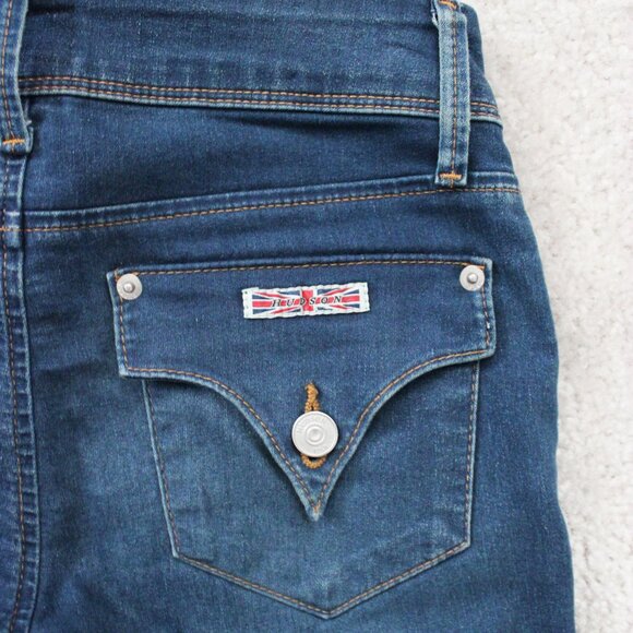 Hudson Collin Dark Wash Low Rise Skinny Leg Ankle Denim Jeans w/ Flap Pockets 24 - Picture 7 of 8